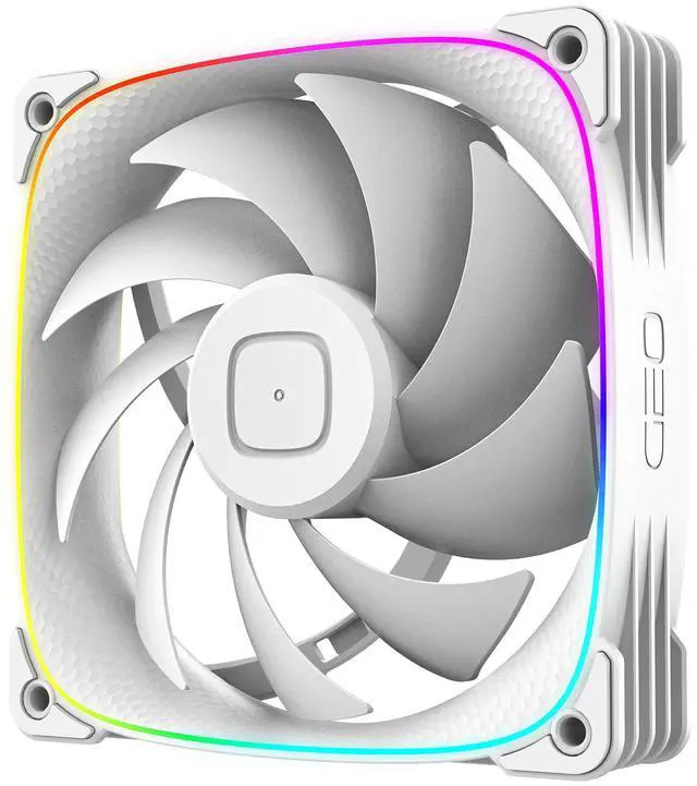 Main image of Geometric Future Squama 3003-12 RGB PWM Fan - 120mm x 30mm High-Performance PC Case Fan, 84 CFM, 2.93 mmH2O, Double-Sided ARGB Lighting, Hydro Dynamic Bearing - White, GEO-S3003W-12S