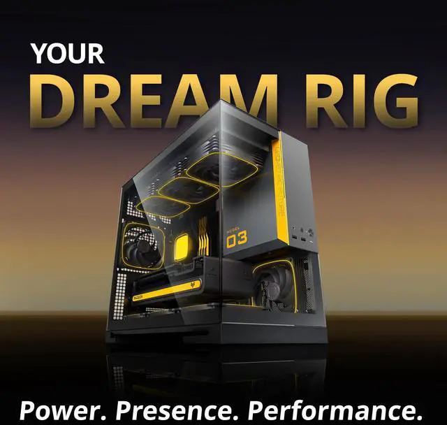Alt view image 2 of 7 - Geometric Future Model 3 Panoramic Tempered Glass Dual Chamber Micro-ATX Tower PC Case, 5 Pre-Installed 120mm x 30mm PWM ARGB Fans, USB Type-C, 360mm Radiator Support, Black/Gray, GEO-M3F-BG