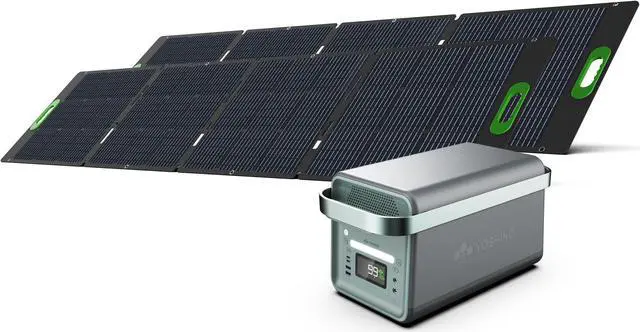 Main image of Yoshino Solid-State Portable Solar Generator 2,000W (1,326Wh) with 400W (2x 200W) Portable Solar Panels, Recreation, Camping, Emergency