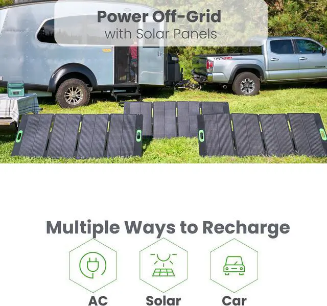 Alt view image 4 of 5 - Yoshino Solid-State Portable Solar Generator 4,000W (2,611Wh) with 600W (3x 200W) Portable Solar Panels, Recreation, Camping, Emergency