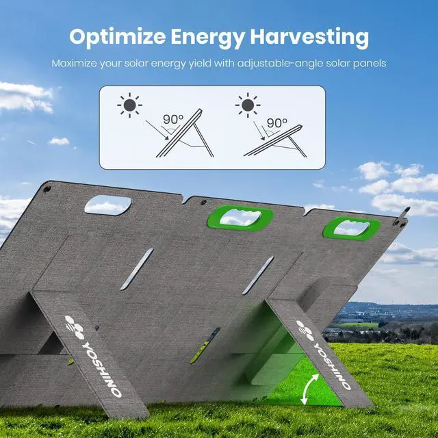 Alt view image 7 of 8 - Yoshino SP100 Foldable 100W Monocrystalline Portable Solar Panel for Electric Solar Generators, Water-Resistant IP67, Off-Grid, Camping, RV