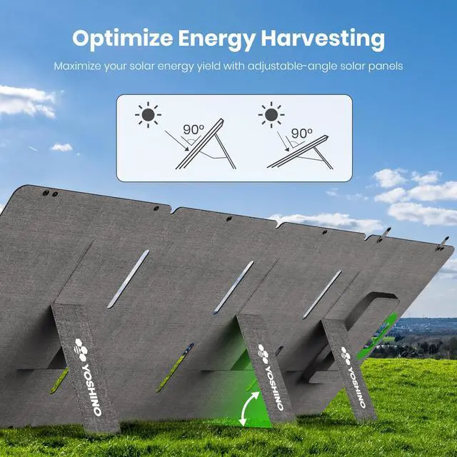 Alt view image 7 of 8 - Yoshino SP200 Foldable 200W Monocrystalline Portable Solar Panel for Electric Solar Generators, Water-Resistant IP67, Off-Grid, Camping, RV