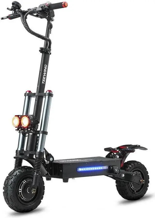 Alt view image 2 of 7 - TEEWING X5 Electric Kick Scooter with Seat, 6000W Brushless Dual-Motor up to 75 Miles Range, Folding Electric Scooter for Adult Max Speed 55Mph with 60V 38Ah Battery 11 Inch Hybird Tires
