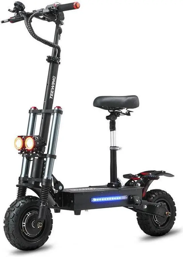 Main image of TEEWING X5 Electric Kick Scooter with Seat, 6000W Brushless Dual-Motor up to 75 Miles Range, Folding Electric Scooter for Adult Max Speed 55Mph with 60V 38Ah Battery 11 Inch Hybird Tires