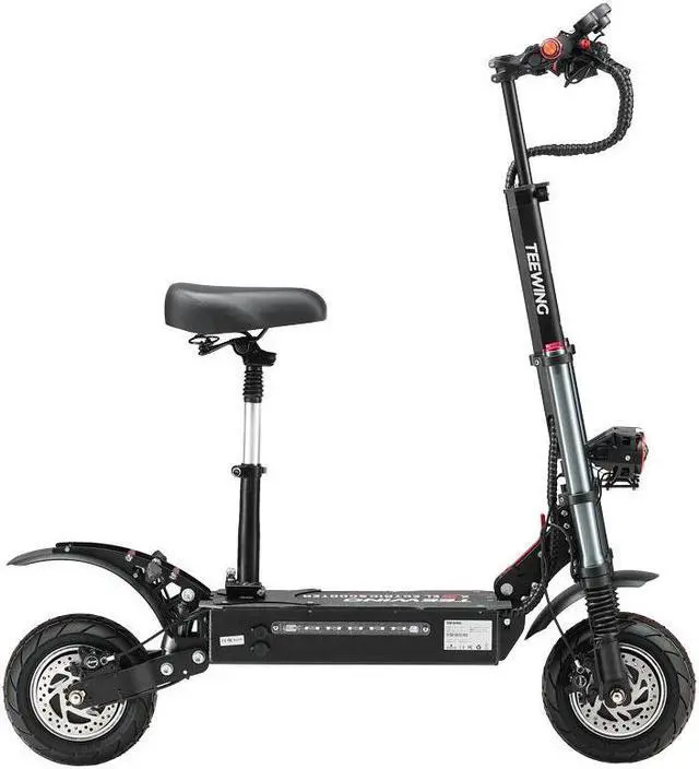 Alt view image 3 of 7 - TEEWING X3 Electric Kick Scooter with Seat, 3200W Brushless Dual-Motor up to 50 Miles Range, Folding Electric Scooter for Adult Max Speed 40Mph with 52V 28Ah Battery 10 Inch Road Tires