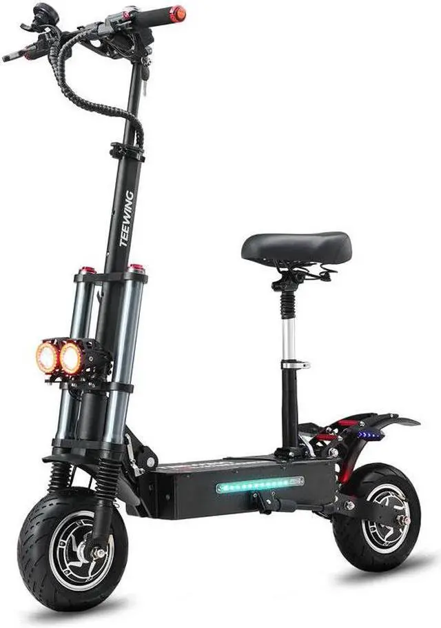 Main image of TEEWING X3 Electric Kick Scooter with Seat, 3200W Brushless Dual-Motor up to 50 Miles Range, Folding Electric Scooter for Adult Max Speed 40Mph with 52V 28Ah Battery 10 Inch Road Tires