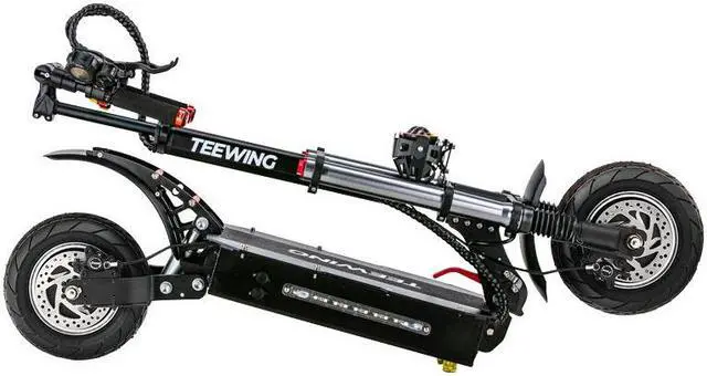 Alt view image 4 of 7 - TEEWING X3 Electric Kick Scooter with Seat, 3200W Brushless Dual-Motor up to 50 Miles Range, Folding Electric Scooter for Adult Max Speed 40Mph with 52V 28Ah Battery 10 Inch Road Tires