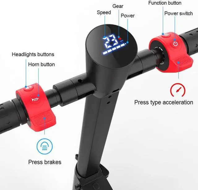 Alt view image 6 of 7 - TEEWING X6 Electric Kick Scooter with Seat, 250W Brushless Dual-Motor up to 12 Miles Range, Folding Electric Scooter for Adult Max Speed 15Mph with 36V 5Ah Battery 5.5 Inch Solid Tires
