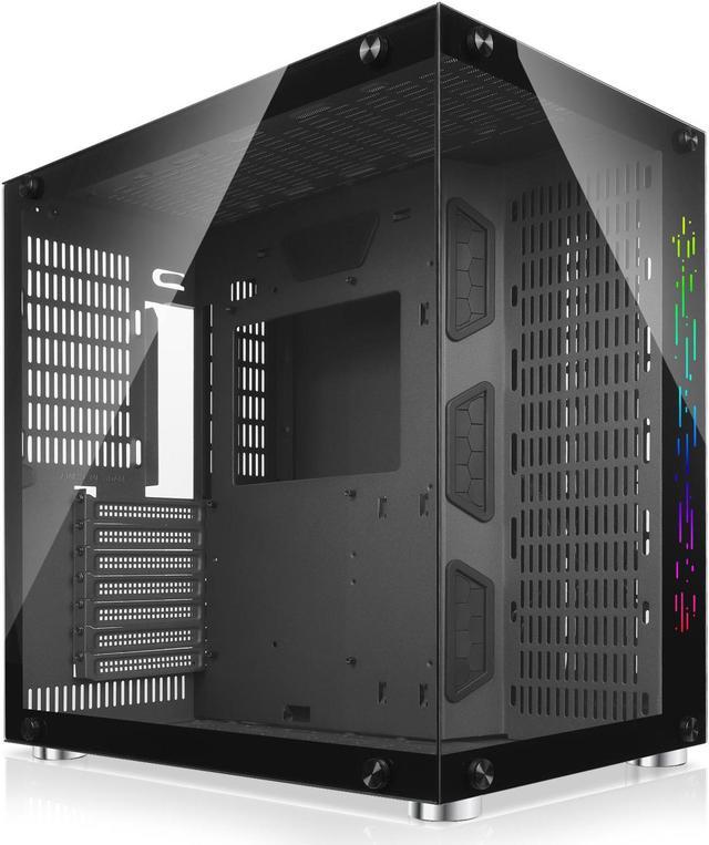 GIM ATX Mid-Tower Case White Gaming PC Case 2 Tempered Glass Panels & Front  Panel