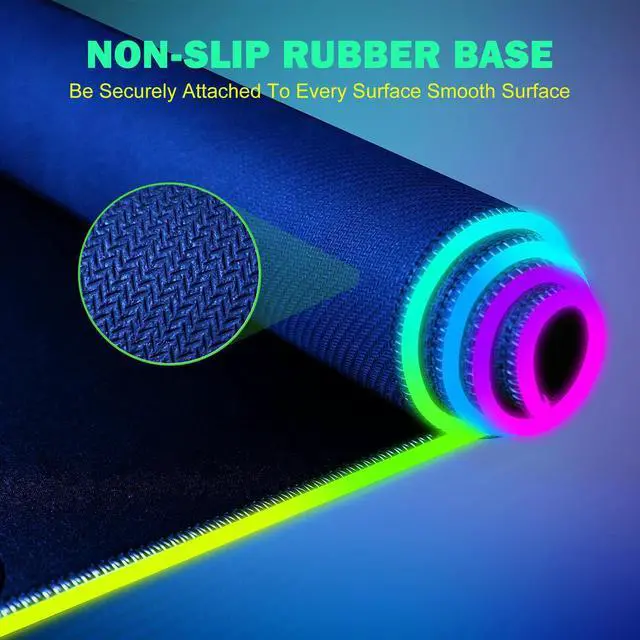 Alt view image 5 of 7 - GIM RGB Gaming Mouse Pad with Simultaneous Charging for Phone & iWatch, LED Mouse Mat 800x300x4MM, 14 Light Modes, Non-Slip Rubber Base, Computer Keyboard Mat for Gaming, 20W PD Adapter Included