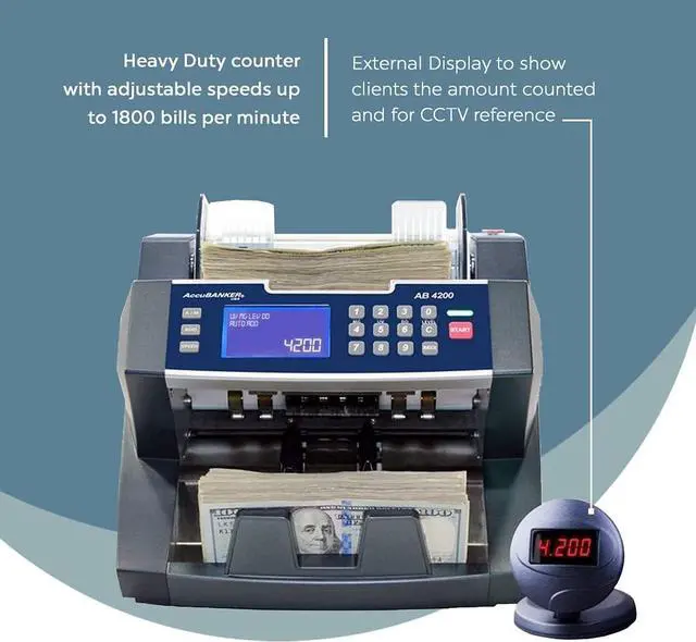 Alt view image 5 of 10 - ACCUBANKER AB4200 Bill Counter,300 Bills Capacity