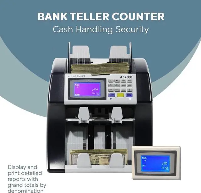 Alt view image 2 of 5 - AB7500 Enterprise Dual Pocket Mixed Bill Value Counter