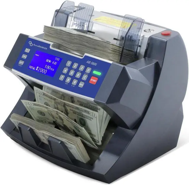 Alt view image 3 of 5 - AB5800 Bank Grade Bill Counter with Batch Value with Printer