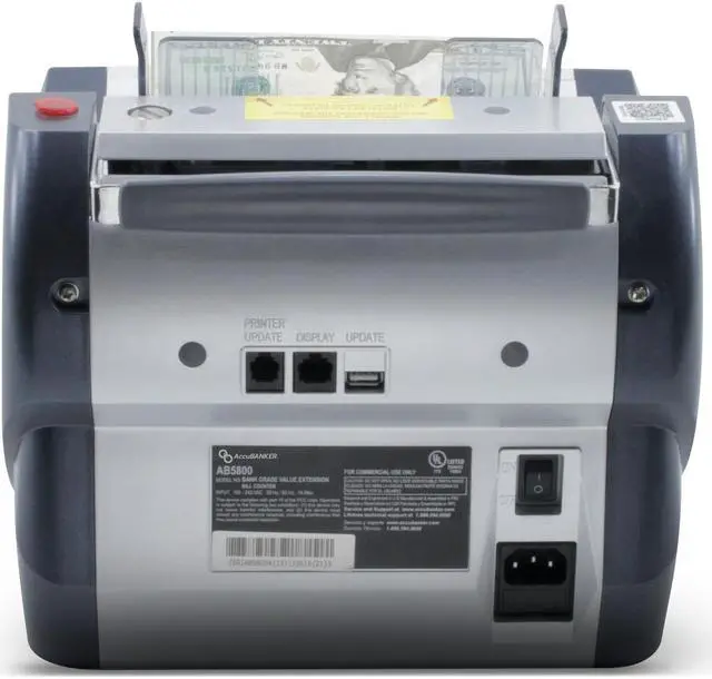 Alt view image 5 of 5 - AB5800 Bank Grade Bill Counter with Batch Value with Printer