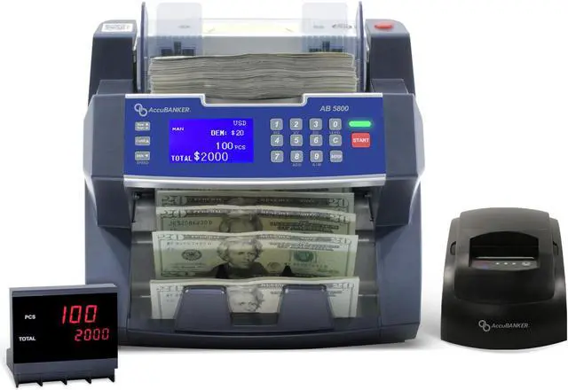 Main image of AB5800 Bank Grade Bill Counter with Batch Value with Printer