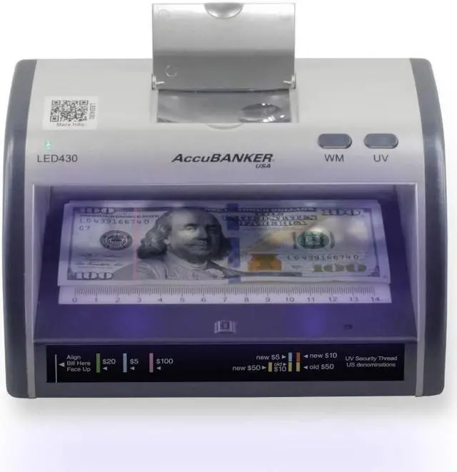 Alt view image 4 of 6 - LED430 Counterfeit Bill/Document Validator with Magnifier with AccuSTAND