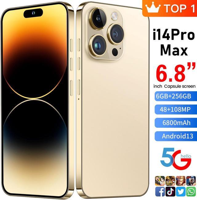  BDWJW I14 Pro Max 5G Unlocked Smartphone,6GB+256GB, for Android  13, 6.8 FHD Unlocked Cell Phone, 6800mAh, Battery Fast Charging,48MP+108MP  Dual Camera/Dual SIM/Face ID 5G Phone (White) : Cell Phones & Accessories