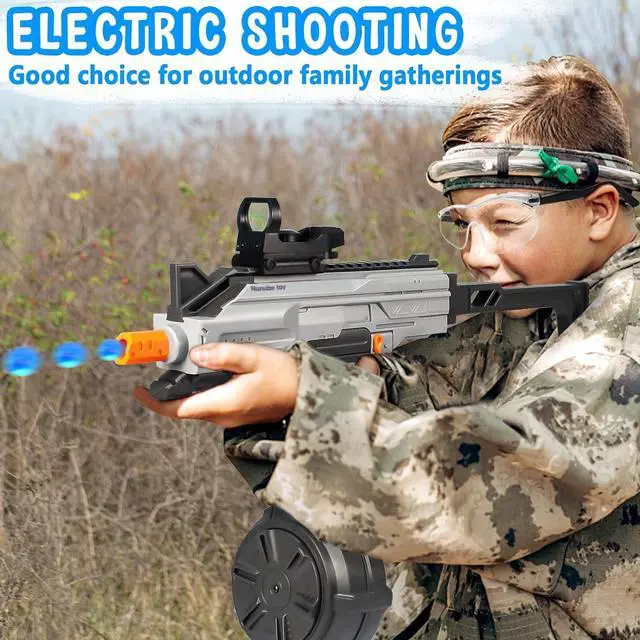 Alt view image 4 of 6 - Splatter Ball Blaster, Automatic Gel Ball Blaster with High Capacity Drum Water Bead Blaster Burst Gel Balls for Outdoor Game