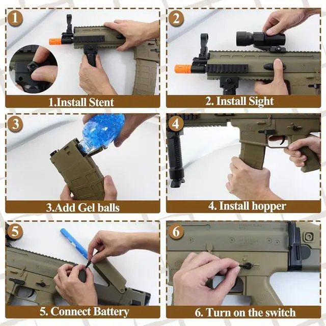 Alt view image 4 of 6 - Gel Ball Blaster Scar Electric Water Beads Blaster Toy for Outdoor Yard Backyard Games Gift for Kids Age 14+