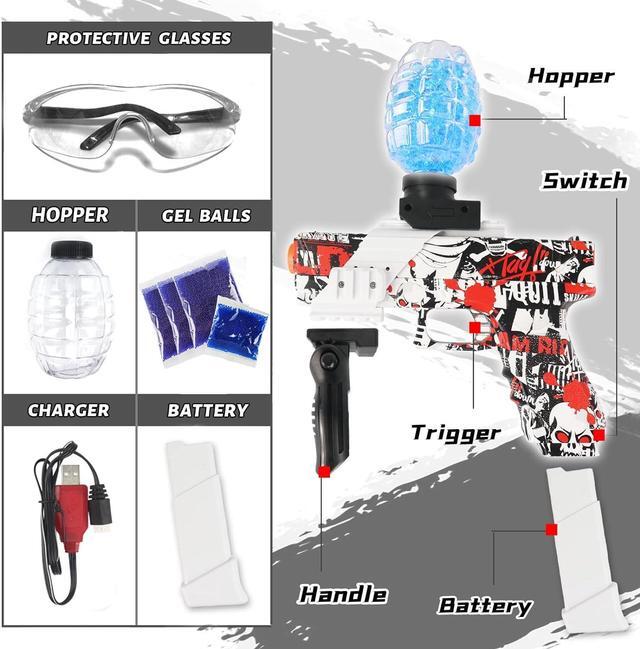 Alt view image 3 of 7 - Gel Ball Blaster Electric Splatter Ball Blaster Automatic Burst Water Beads Highly Assembled Toy Blasters Outdoor for Kids Boys Adult