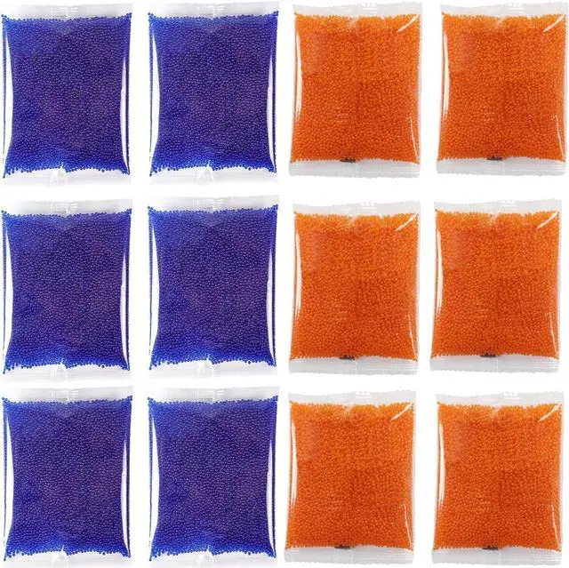 Main image of Gel Ball Bullet Refill Ammo(12 Packs-True 10,000 per Pack),1.36 lb Water Beads for Splatter Ball Gun Blaster Non-Toxic Eco Friendly Water Gel Beads for Gel Gun,Orange and Blue Size of 7-8mm