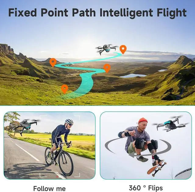 Alt view image 4 of 7 - zhenduo Drone, Mini Drones with Camera 1080P, RC Drone for Adults Kids 8-12, Foldable Drone with GPS for Kids 12-14, 36 Mins Flight Time, 2 Batteries, Toys Gifts for Boys