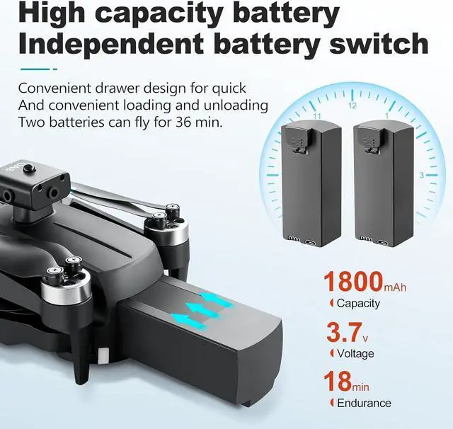 Alt view image 2 of 7 - zhenduo Drone, Mini Drones with Camera 1080P, RC Drone for Adults Kids 8-12, Foldable Drone with GPS for Kids 12-14, 36 Mins Flight Time, 2 Batteries, Toys Gifts for Boys