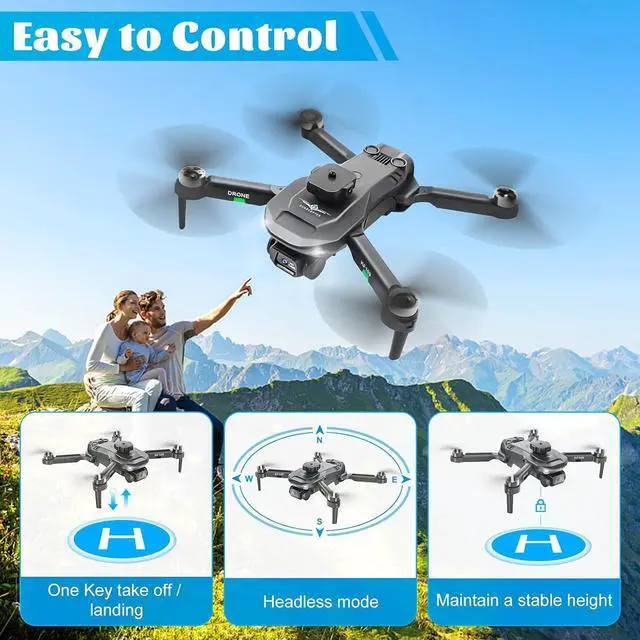 Alt view image 4 of 7 - zhenduo Mini Drone with 720P Camera, Foldable FPV RC Drone for Beginners, Auto Hover, One Key Start/Land, 3D Flips, 2 Batteries, Ideal Outdoor Toys Gifts for Boys