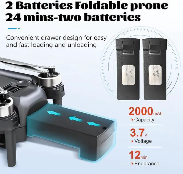 Alt view image 5 of 7 - zhenduo Mini Drone with 720P Camera, Foldable FPV RC Drone for Beginners, Auto Hover, One Key Start/Land, 3D Flips, 2 Batteries, Ideal Outdoor Toys Gifts for Boys