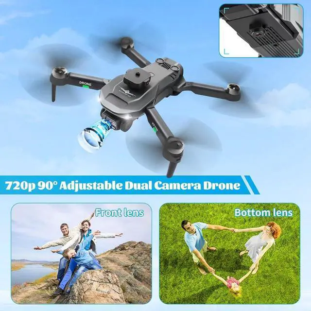 Alt view image 7 of 7 - zhenduo Mini Drone with 720P Camera, Foldable FPV RC Drone for Beginners, Auto Hover, One Key Start/Land, 3D Flips, 2 Batteries, Ideal Outdoor Toys Gifts for Boys