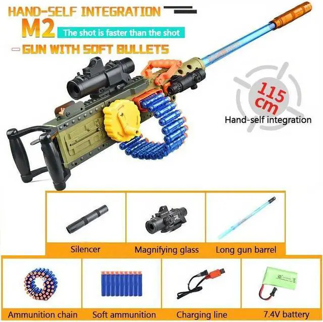 Alt view image 7 of 7 - zhenduo M2 Electric Soft Bullets Dart Heavy Machine Toy Gun Outdoor Fun Christmas Gift