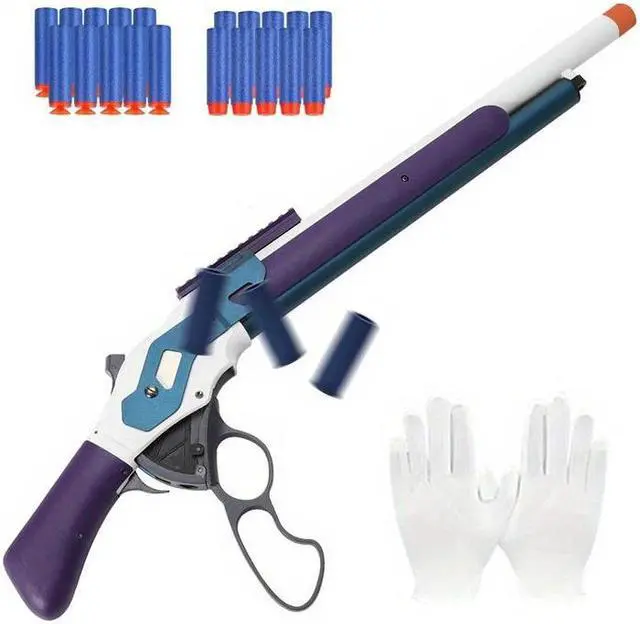 Main image of zhenduo 27in Alloy Material Soft Bullet Blaster Shell Ejecting, 2.6lb Weight Dart Blaster with 20 Soft Foam Darts, Toy Foam Blaster Lever Action Gifts for Boys Christmas Day Gifts