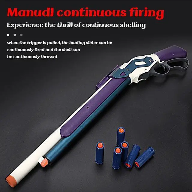 Alt view image 6 of 7 - zhenduo 27in Alloy Material Soft Bullet Blaster Shell Ejecting, 2.6lb Weight Dart Blaster with 20 Soft Foam Darts, Toy Foam Blaster Lever Action Gifts for Boys Christmas Day Gifts