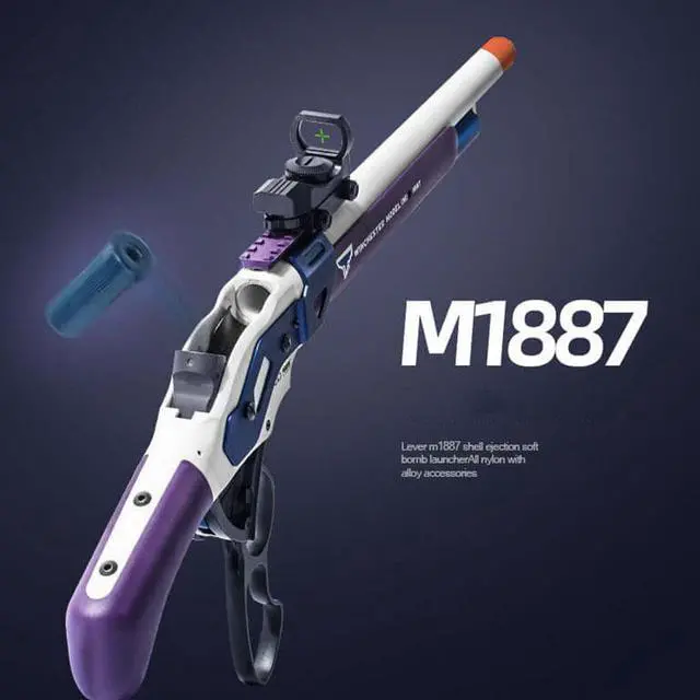 Alt view image 7 of 7 - zhenduo 27in Alloy Material Soft Bullet Blaster Shell Ejecting, 2.6lb Weight Dart Blaster with 20 Soft Foam Darts, Toy Foam Blaster Lever Action Gifts for Boys Christmas Day Gifts