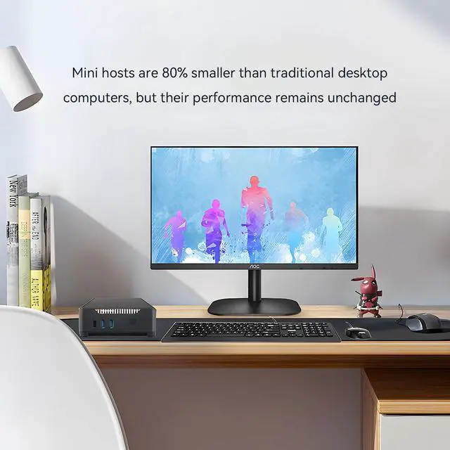 Alt view image 3 of 7 - AOC Mini PC MOSS M3 Mini Computer Mini PC Barebone System Intel N95 Processor up to 3.4GHz with Graphics 8GB DDR4 256GB SSD Dual Frequency Wi-Fi 5.1*5.1*1.8 Inch 0.85 Pound Home Office Work Business