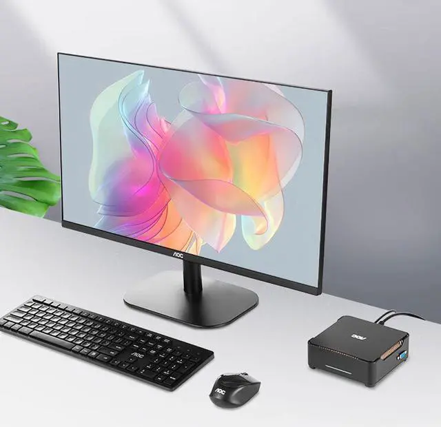 Alt view image 2 of 7 - AOC Mini PC MOSS M3 Mini Computer Mini PC Barebone System Intel N95 Processor up to 3.4GHz with Graphics 8GB DDR4 256GB SSD Dual Frequency Wi-Fi 5.1*5.1*1.8 Inch 0.85 Pound Home Office Work Business