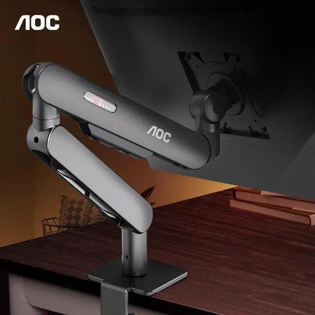Alt view image 3 of 7 - AOC Single Monitor Desk Mount 17"-34" Inch Weight up to 19.8 lbs Screen Bracket Adjustable 360° Rotation AM400B Black