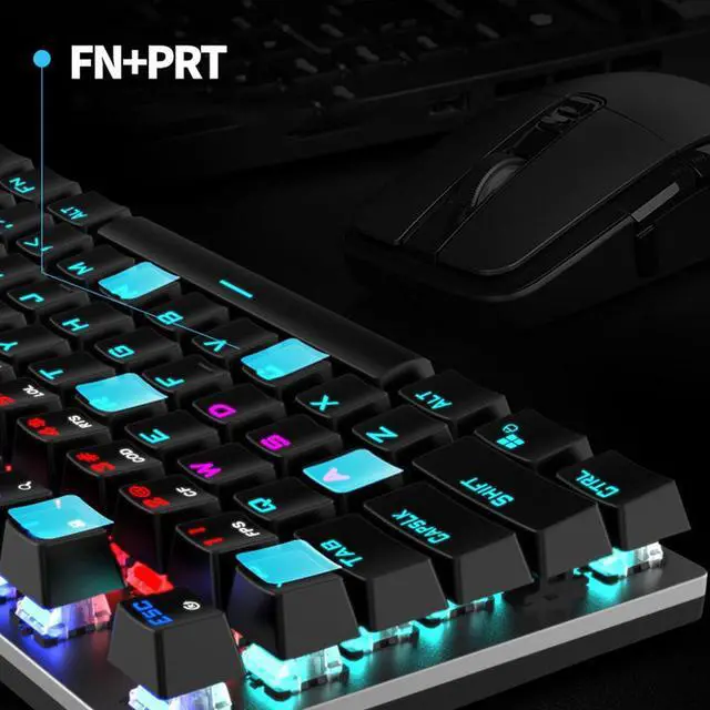 Alt view image 6 of 7 - AOC Keyboard Gaming RGB Mechanical Keyboard GK410 104 Keys Panel Computer for Home Office Gaming Work for Windows&Mac Black with Wired Mouse