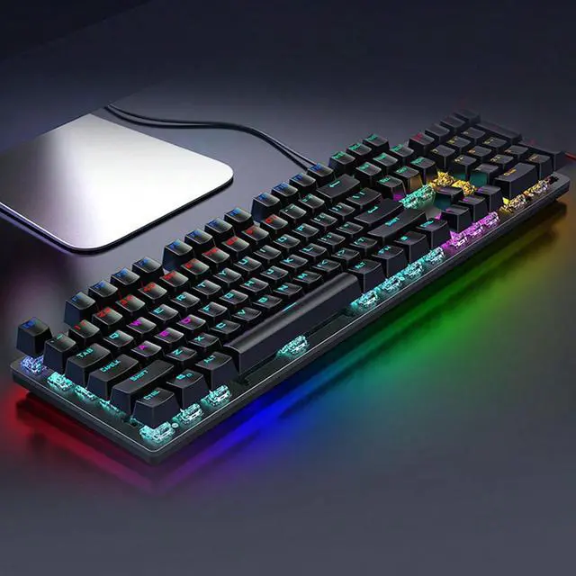 Alt view image 5 of 7 - AOC Keyboard Gaming RGB Mechanical Keyboard GK410 104 Keys Panel Computer for Home Office Gaming Work for Windows&Mac Black with Wired Mouse