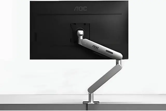 Alt view image 3 of 7 - AOC Monitor Arm Desk Stand 17"-34" Inch Weight Up to 19.8 lbs Screen Bracket Adjustable 360° Rotation AM400S Silver