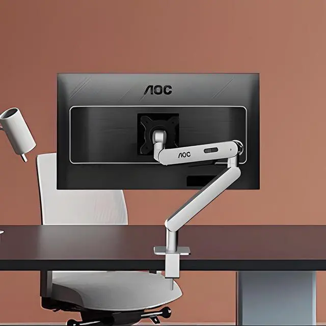 Alt view image 4 of 7 - AOC Monitor Arm Desk Stand 17"-34" Inch Weight Up to 19.8 lbs Screen Bracket Adjustable 360° Rotation AM400S Silver