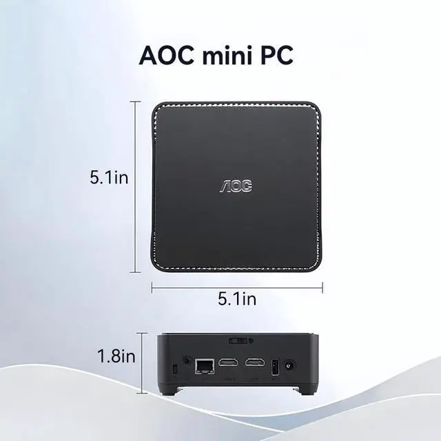 Alt view image 5 of 7 - AOC Mini PC MOSS M3 Mini Computer Mini PC Barebone System Intel N95 Processor up to 3.4GHz with Graphics 8GB DDR4 256GB SSD Dual Frequency Wi-Fi 5.1*5.1*1.8 Inch 0.85 Pound Home Office Work Business