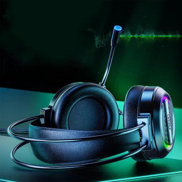 Alt view image 5 of 7 - AOC GH120 Wired Headphones Game Headphones Black USB Jack RGB Phantom 7.1 Channel Glow for Monitor Home Office Work Business