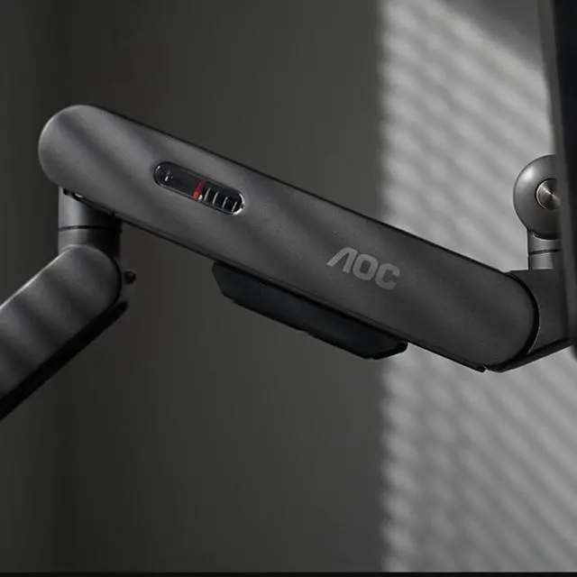 Alt view image 4 of 7 - AOC Single Monitor Mount Stand Holds up to 19.8 lbs for 17-34" LCD LED Computer Screens Bracket Adjustable 360° Rotation AM400B Black for Office Home Gaming