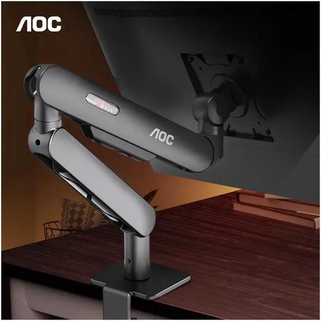 Main image of AOC Single Monitor Mount Stand Holds up to 19.8 lbs for 17-34" LCD LED Computer Screens Bracket Adjustable 360° Rotation AM400B Black for Office Home Gaming