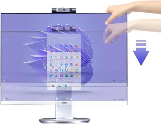 Alt view image 5 of 7 - AOC All-in-One Business Desktop 23.8" FHD Display  AMD R5 5600G Processor up to 4.4GHz 16GB RAM 512 GB SSD Windows 11  Wi-Fi Keyboard&Mouse Dual Speakers Adjustable Angle Height PC Office Work/gaming