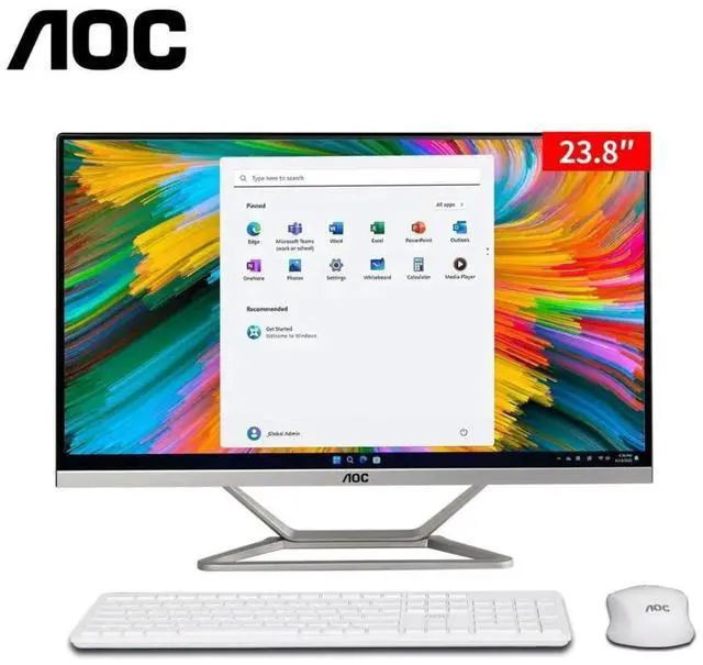 Alt view image 2 of 7 - AOC All-in-One PC Business Desktop 23.8" FHD Screen AMD R3 3250U 512 GB SSD Processor up to 3.5GHz 16GB RAM  Windows 11 Home Wi-Fi 6 USB Dual Speakers Keyboard&Mouse Office Work Business