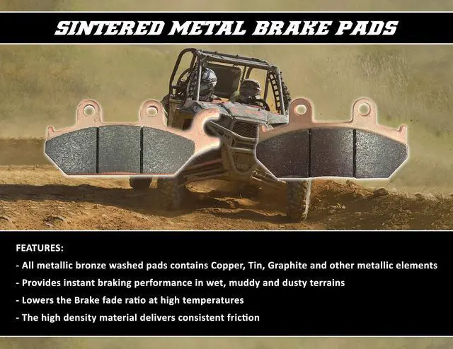 Alt view image 2 of 6 - Demon Powersports Front/Rear Left/Right Sintered Brake Pads for Polaris Big Boss/Magnum/ATP/Predator/Outlaw/Sportsman/RZR, High Density Sintered Metallic Material (See Fitment Details in Description)