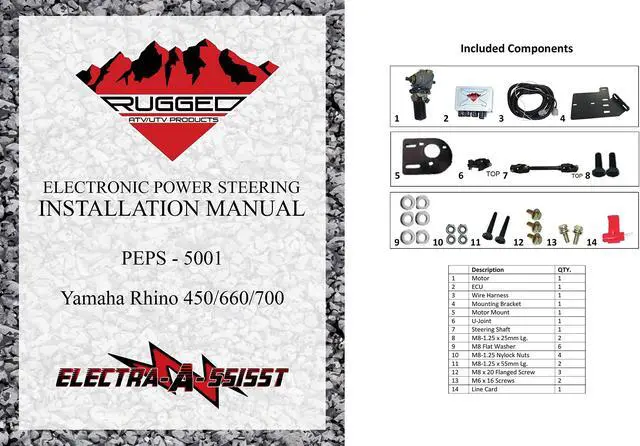 Alt view image 4 of 7 - Rugged Front Electric Power Steering Kit for (2004-09) (2011-13) Yamaha Rhino 450/660/700, is A Bolt On System, Gets Rid of Wheel Jerk/Bump Steer When Navigating Rough Terrains, Make Your Ride Better