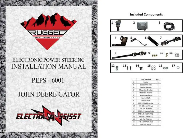 Alt view image 3 of 7 - Rugged Front Electric Power Steering Kit (2005-21) John Deere Gator HPX/XUV, Is A Bolt On System, Gets Rid of Wheel Jerk/Bump Steer When Navigating Rough Terrains, to Designed to Make Your Ride Better